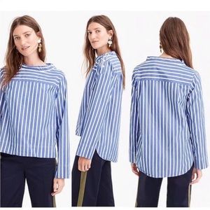 J. Crew Funnel neck striped long sleeve top Sz 2